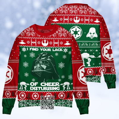 Darth Vader Ugly Christmas Sweater I Find Your Lack Of Cheer Disturbing