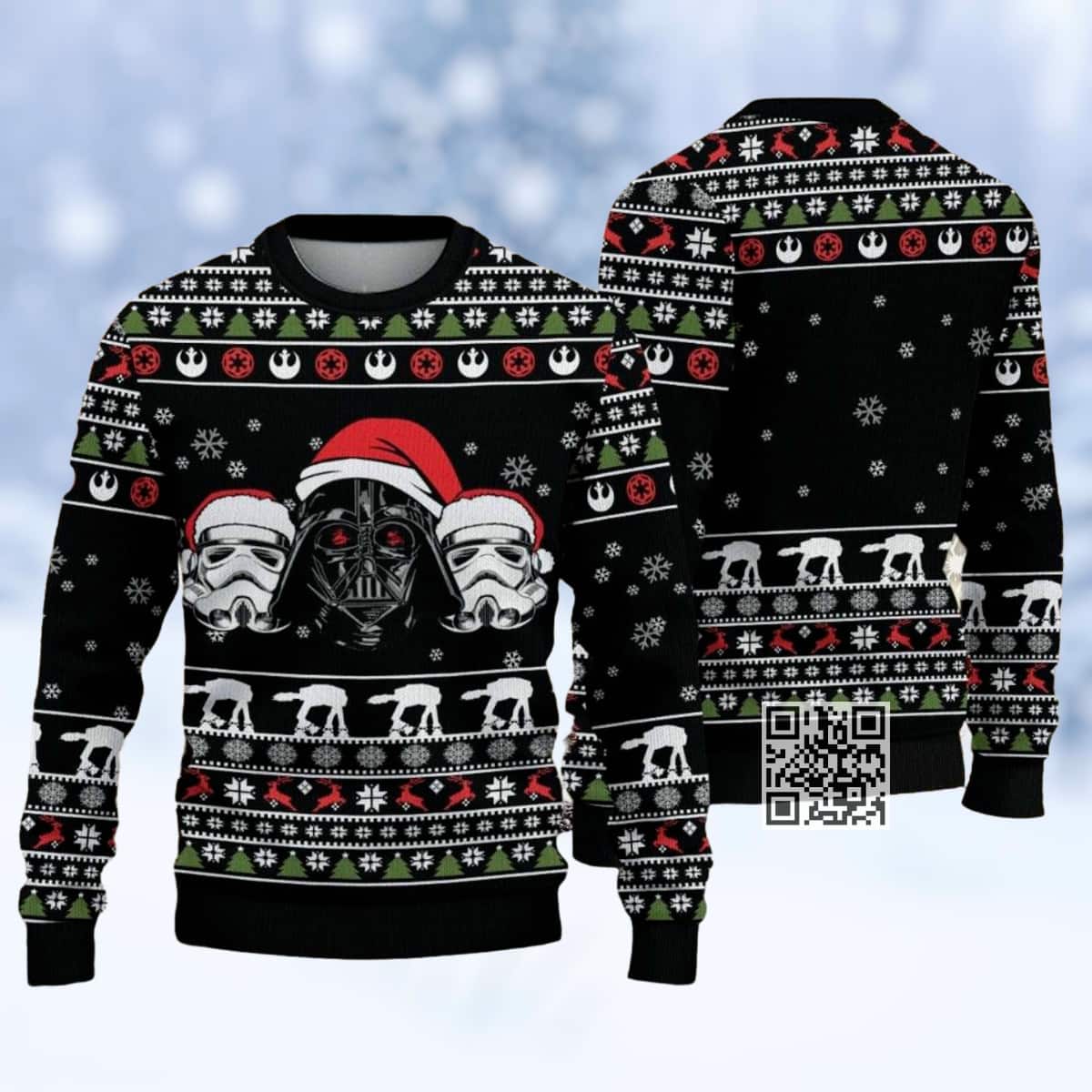Star Wars The Mandalorian Stormtrooper Darth Vader Ugly Christmas Sweater Star Wars The Mandalorian Stormtrooper Darth Vader Ugly Christmas Sweater