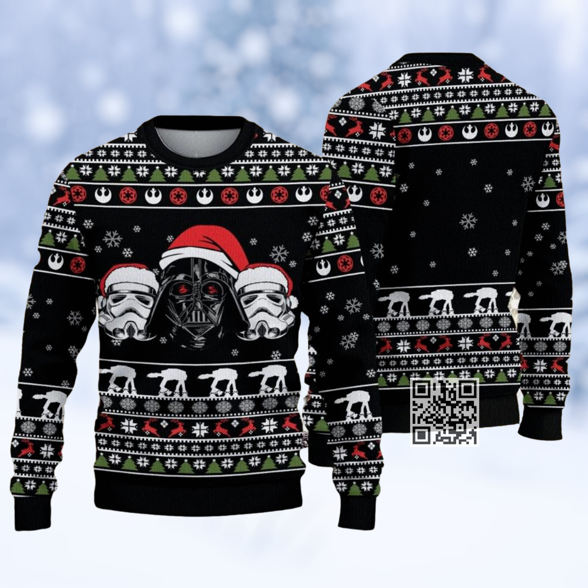 Star Wars The Mandalorian Stormtrooper Darth Vader Ugly Christmas Sweater Star Wars The Mandalorian Stormtrooper Darth Vader Ugly Christmas Sweater