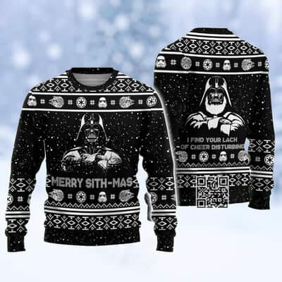 Black Darth Vader Ugly Christmas Sweater I Find Your Lack Of Cheer Disturbing