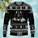 Black Star Wars Stormtrooper Darth Vader Ugly Christmas Sweater Black Star Wars Stormtrooper Darth Vader Ugly Christmas Sweater