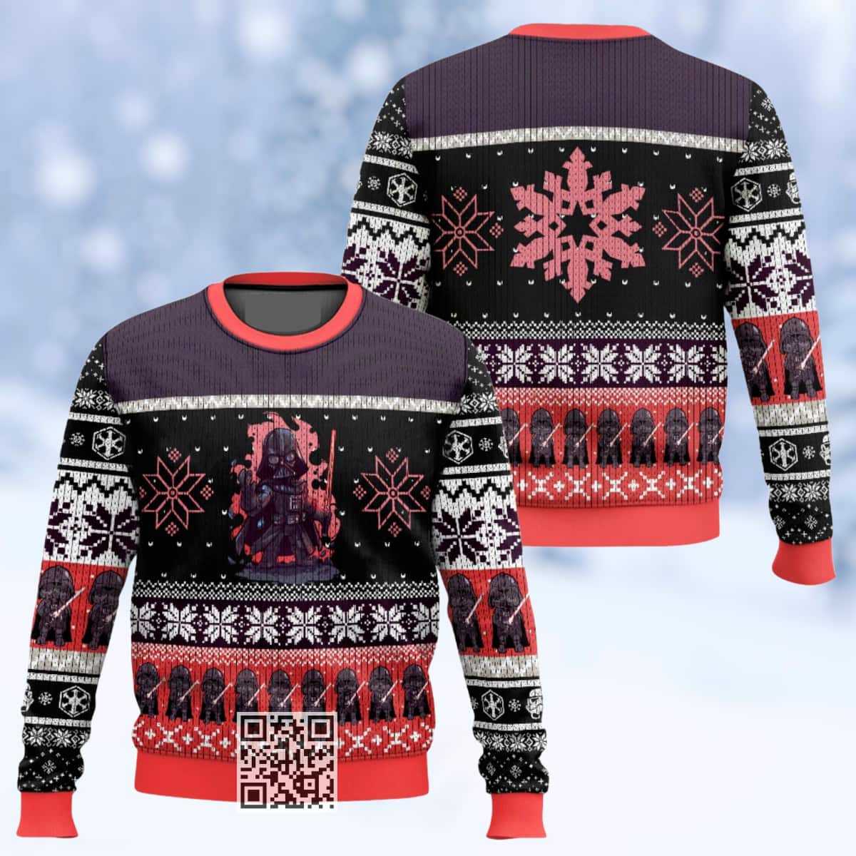 Star Wars Darth Vader Ugly Christmas Sweater Snowflake Pattern Star Wars Darth Vader Ugly Christmas Sweater Snowflake Pattern