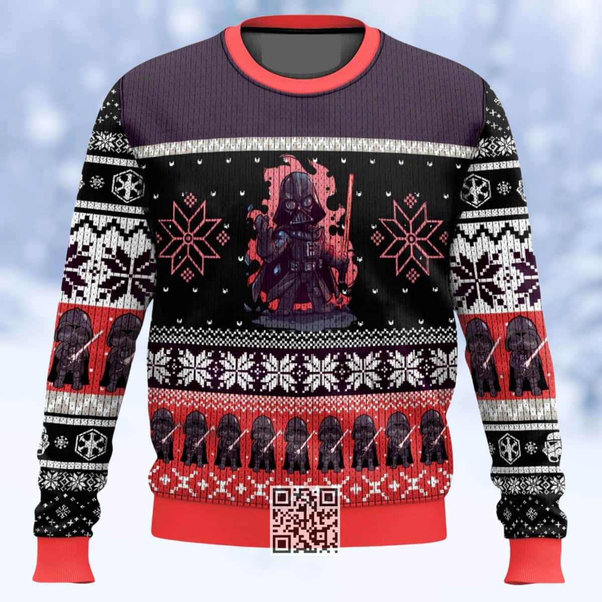 Star Wars Darth Vader Ugly Christmas Sweater Snowflake Pattern