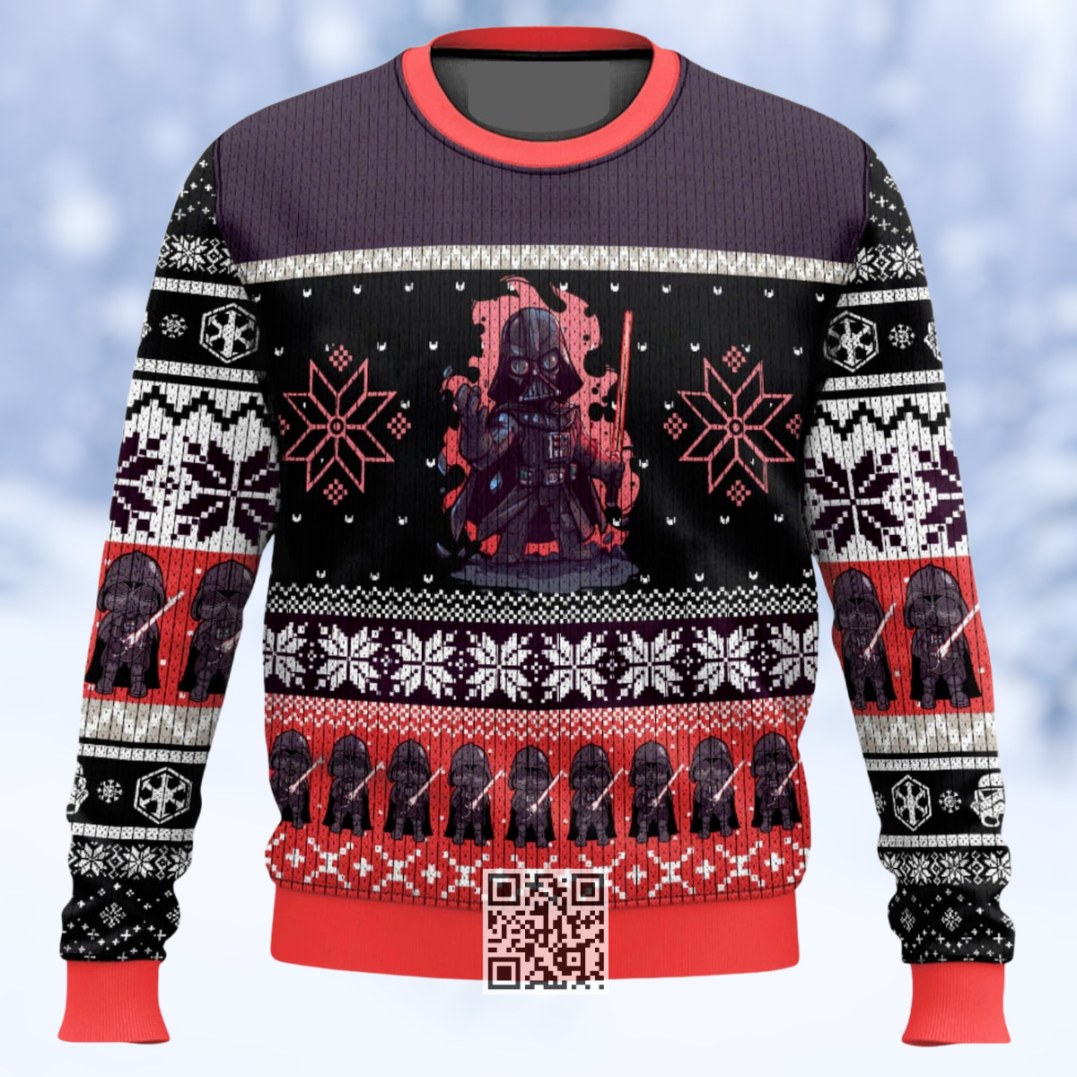 Star Wars Darth Vader Ugly Christmas Sweater Snowflake Pattern Star Wars Darth Vader Ugly Christmas Sweater Snowflake Pattern