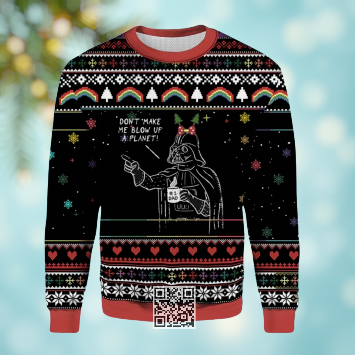 Black Darth Vader Ugly Christmas Sweater Don't Make Me Blow Up A Planet Black Darth Vader Ugly Christmas Sweater Don't Make Me Blow Up A Planet