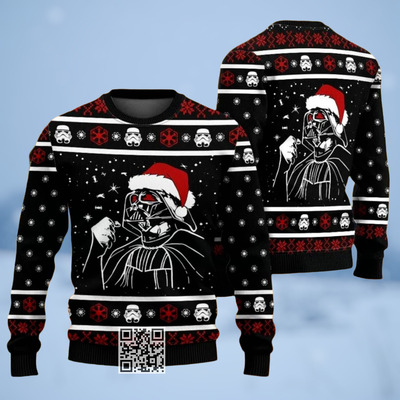 Black Star Wars Darth Vader Ugly Christmas Sweater Gift For Best Friends