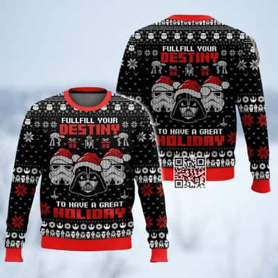 Star Wars Stormtrooper Darth Vader Ugly Christmas Sweater Fulfill Your Destiny To Have A Great Holiday