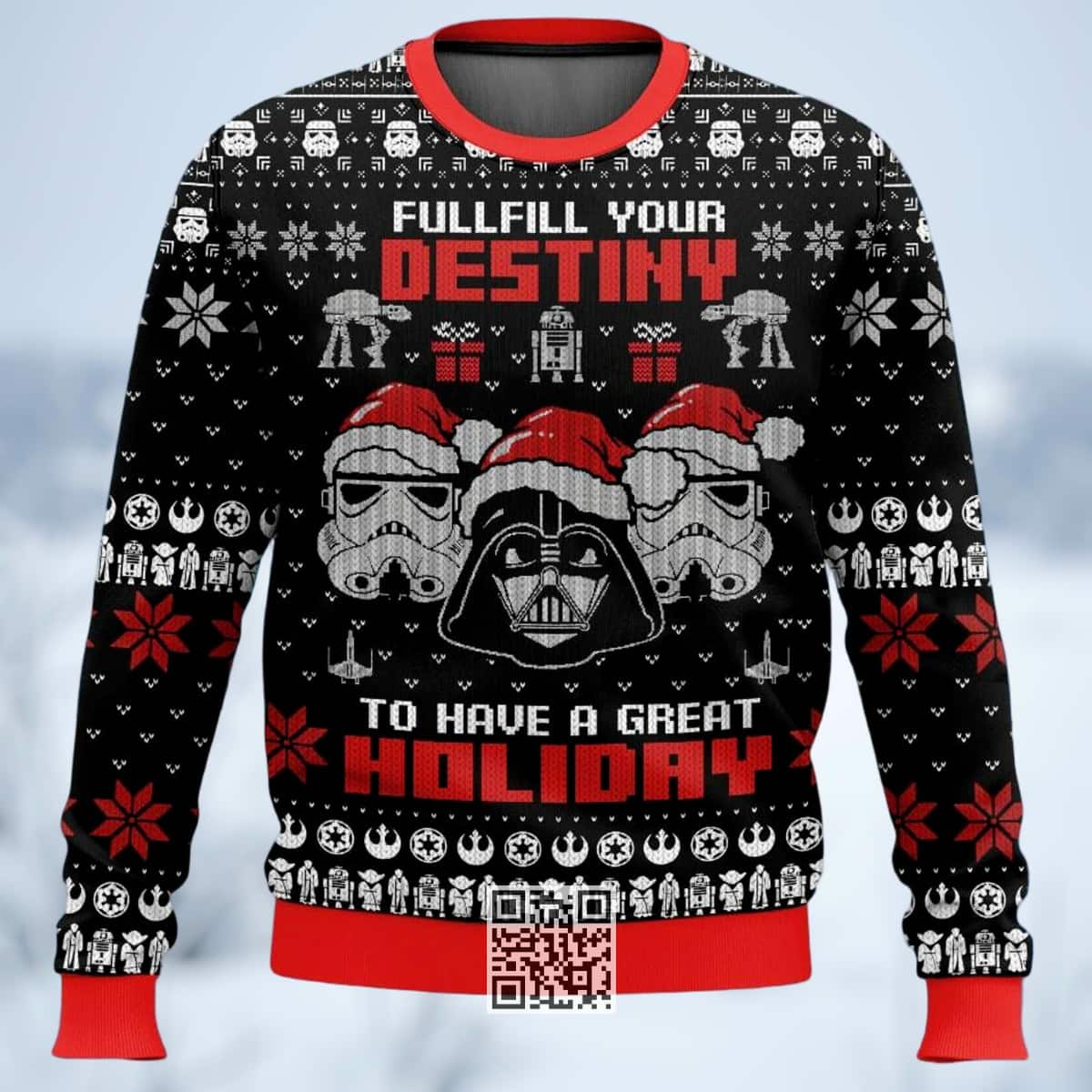 Star Wars Stormtrooper Darth Vader Ugly Christmas Sweater Fulfill Your Destiny To Have A Great Holiday Star Wars Stormtrooper Darth Vader Ugly Christmas Sweater Fulfill Your Destiny To Have A Great Holiday