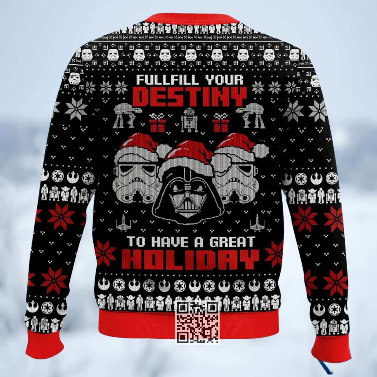 Star Wars Stormtrooper Darth Vader Ugly Christmas Sweater Fulfill Your Destiny To Have A Great Holiday