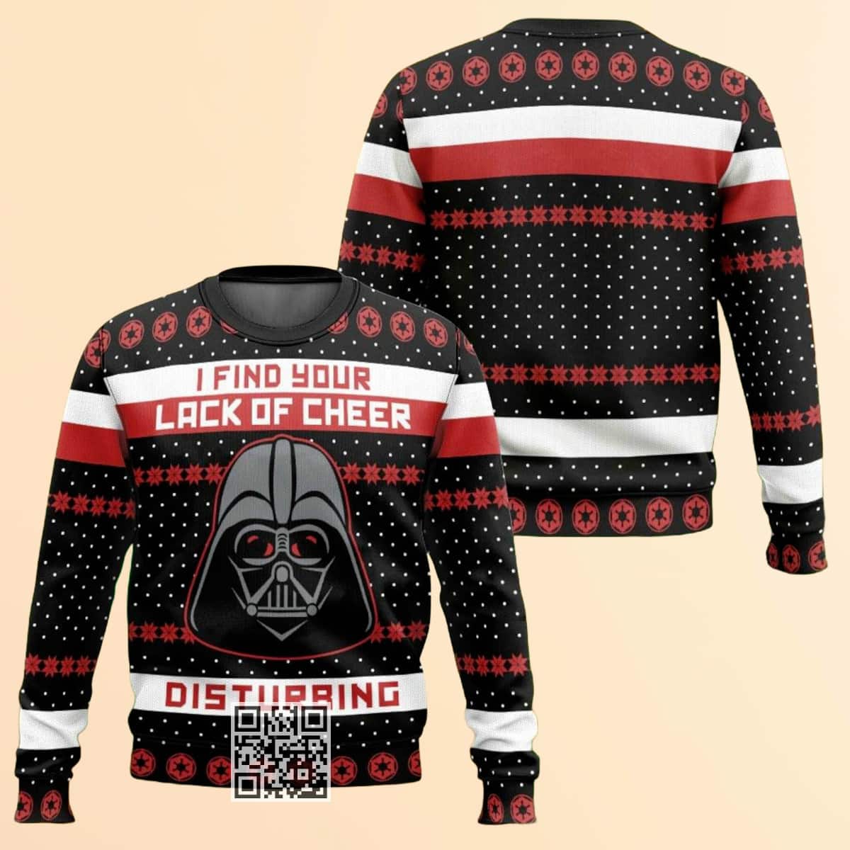 Star Wars Darth Vader Ugly Christmas Sweater I Find Your Lack Of Cheer Disturbing Snowflake Pattern