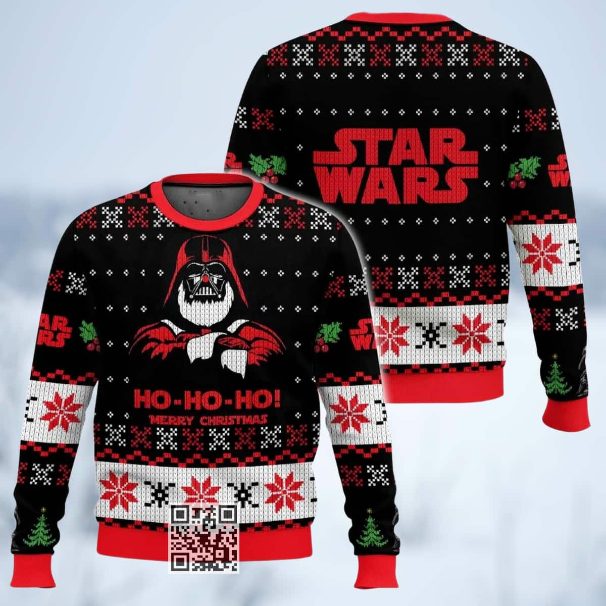 Star Wars Darth Vader Santa Hat Ugly Christmas Sweater Ho Ho Ho