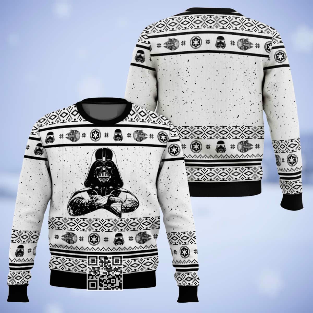 White Darth Vader Ugly Christmas Sweater Gift For Star Wars Fans White Darth Vader Ugly Christmas Sweater Gift For Star Wars Fans