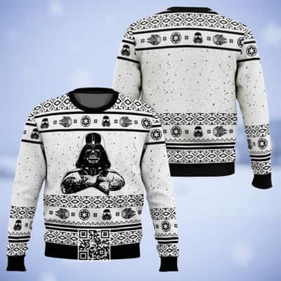 White Darth Vader Ugly Christmas Sweater Gift For Star Wars Fans