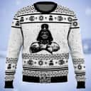 White Darth Vader Ugly Christmas Sweater Gift For Star Wars Fans