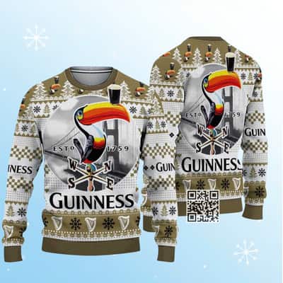 Guinness Beer Ugly Christmas Sweater Snowflake Pattern All Over Print
