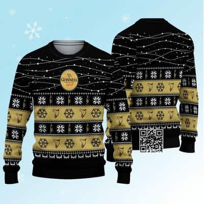 Guinness Beer Ugly Christmas Sweater Reindeer Snowflake Pattern Guinness Beer Ugly Christmas Sweater Reindeer Snowflake Pattern