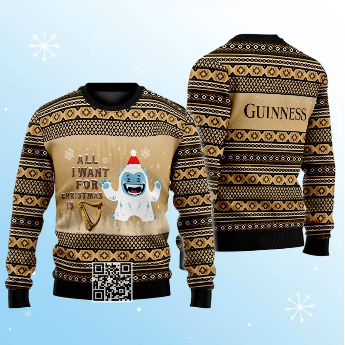 All I Want For Christmas Is Guinness Beer Ugly Christmas Sweater Boho Stripes All I Want For Christmas Is Guinness Beer Ugly Christmas Sweater Boho Stripes