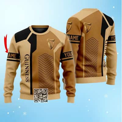 Guinness Ugly Christmas Sweater Custom Name Gift For Beer Lovers