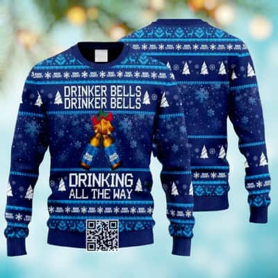 Bud Light Beer Ugly Christmas Sweater Drinker Bells Drinking All The Way Bud Light Beer Ugly Christmas Sweater Drinker Bells Drinking All The Way