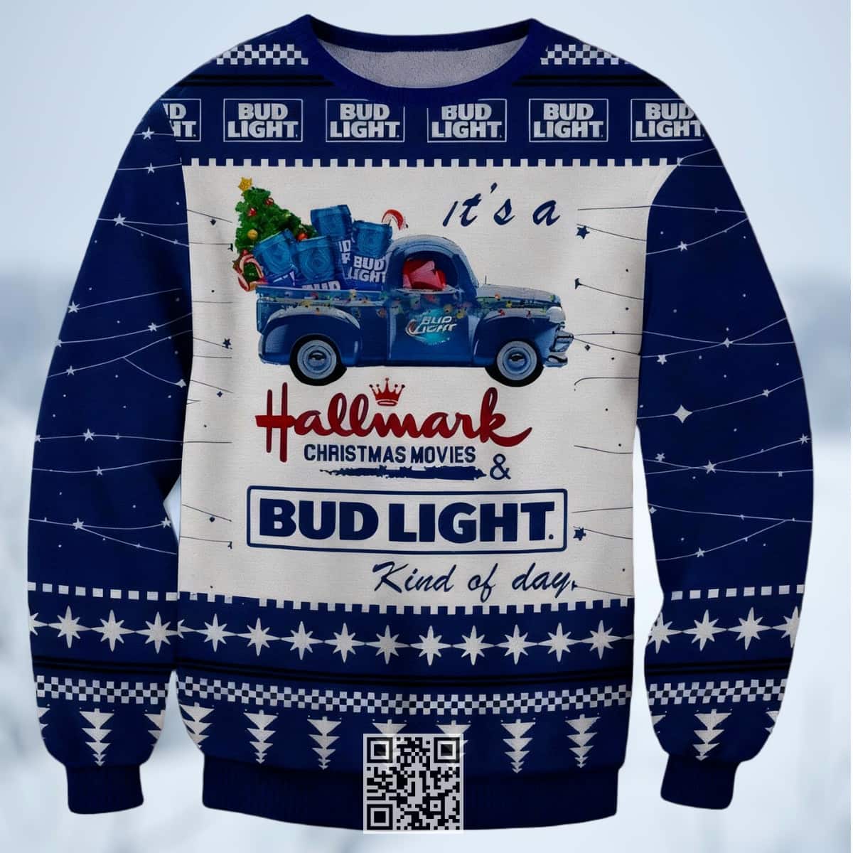 Bud Light Beer Ugly Christmas Sweater Hallmark Christmas Movies