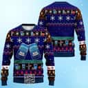 Bud Light Beer Ugly Christmas Sweater Snowflakes Pattern