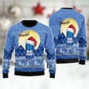 Santa Claus Bud Light Beer Ugly Christmas Sweater Sleigh Pattern