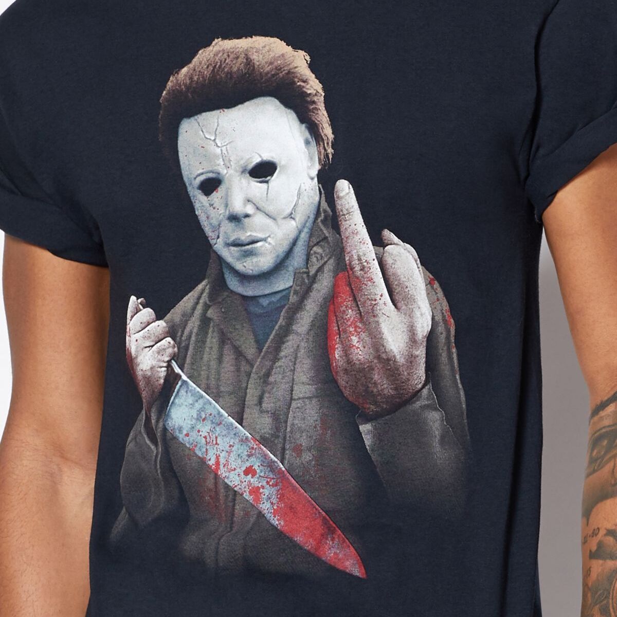 Halloween Michael Myers Middle Finger T-Shirt Halloween Michael Myers Middle Finger T-Shirt
