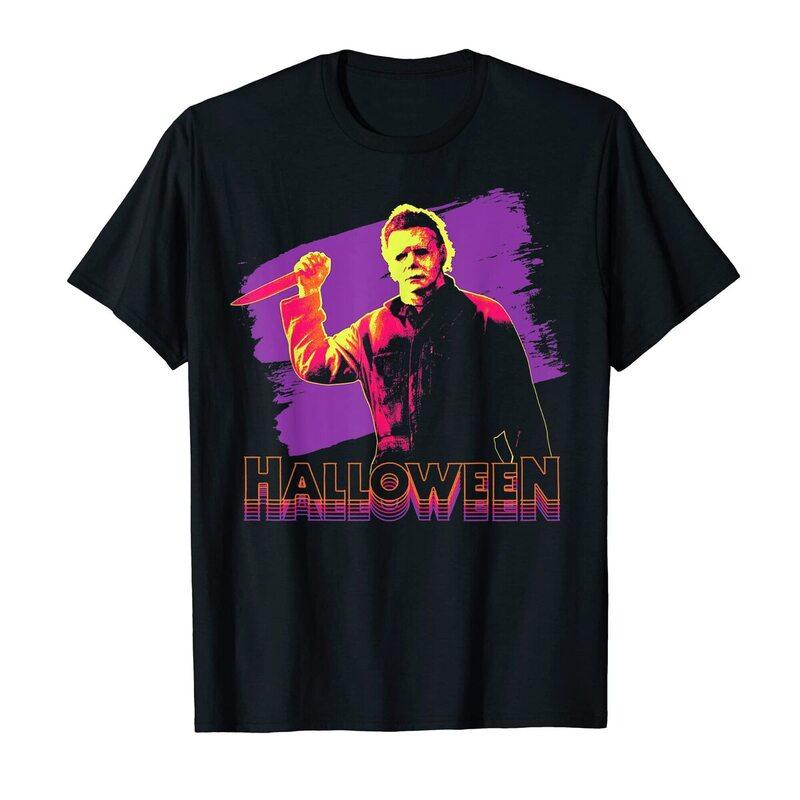 Halloween Michael Myers Neon Portrait T-Shirt Halloween Michael Myers Neon Portrait T-Shirt