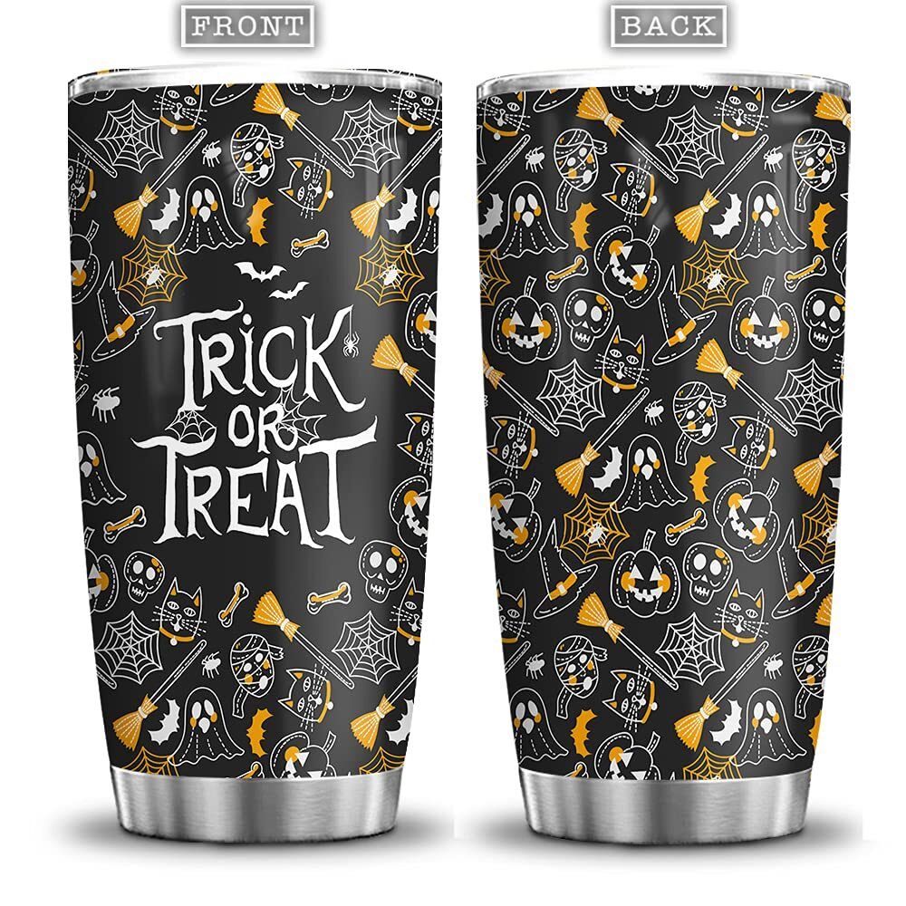 Halloween Witch Boo Ghost Pumpkin Trick Or Treat Tumbler