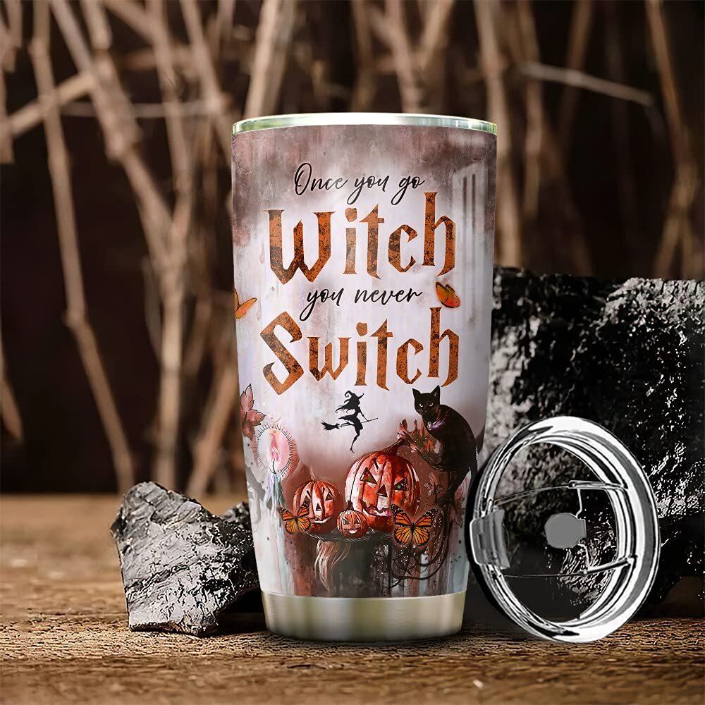 Halloween Witch Pumpkin Butterfly Tumbler Halloween Witch Pumpkin Butterfly Tumbler