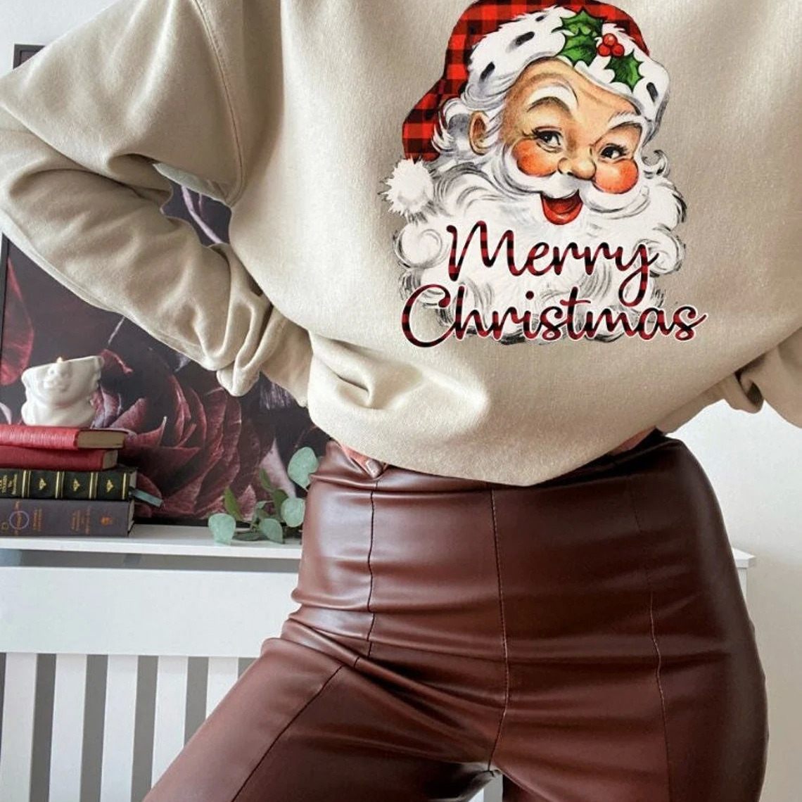 Vintage Santa Claus Christmas Sweatshirt Vintage Santa Claus Christmas Sweatshirt