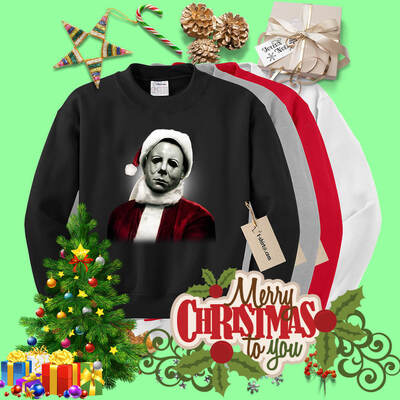 Michael Myers Christmas Santa Hat Sweatshirt Michael Myers Christmas Santa Hat Sweatshirt