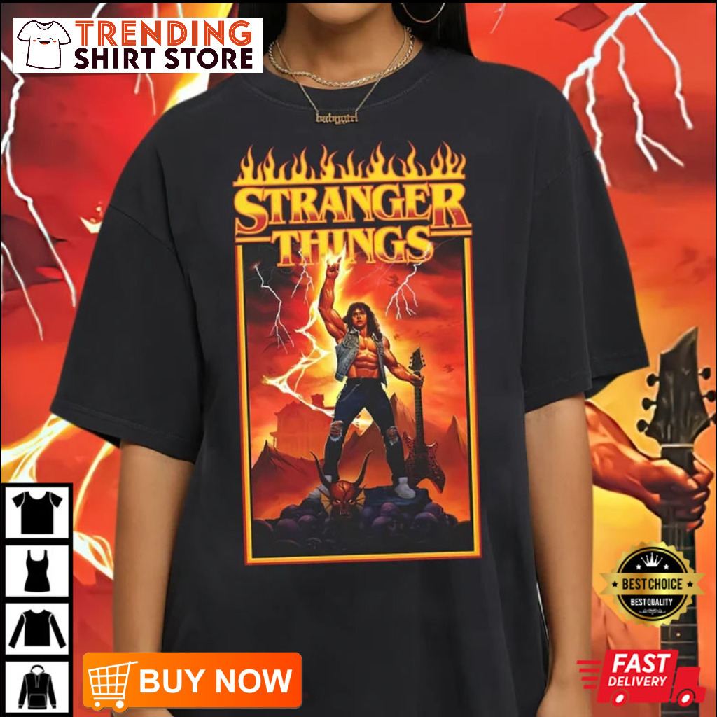 Stranger Things 4 Metal Dude Eddie Munson T-Shirt Stranger Things 4 Metal Dude Eddie Munson T-Shirt