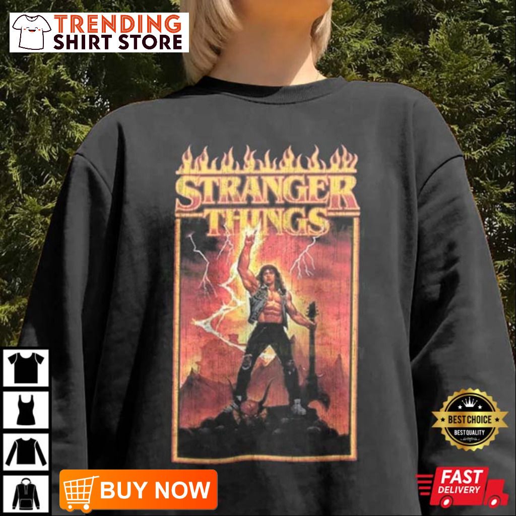 Stranger Things 4 Metal Dude Eddie Munson T-Shirt Stranger Things 4 Metal Dude Eddie Munson T-Shirt