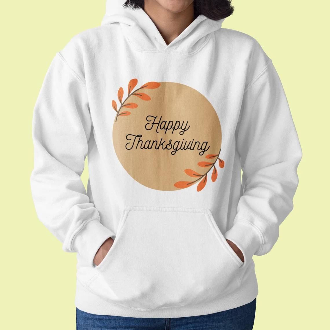 Vintage Happy Thanksgiving Hoodie Vintage Happy Thanksgiving Hoodie