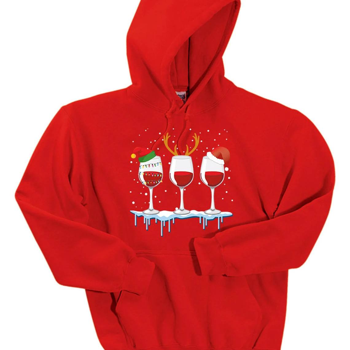 Wine Christmas Hoodie Wine Christmas Hoodie