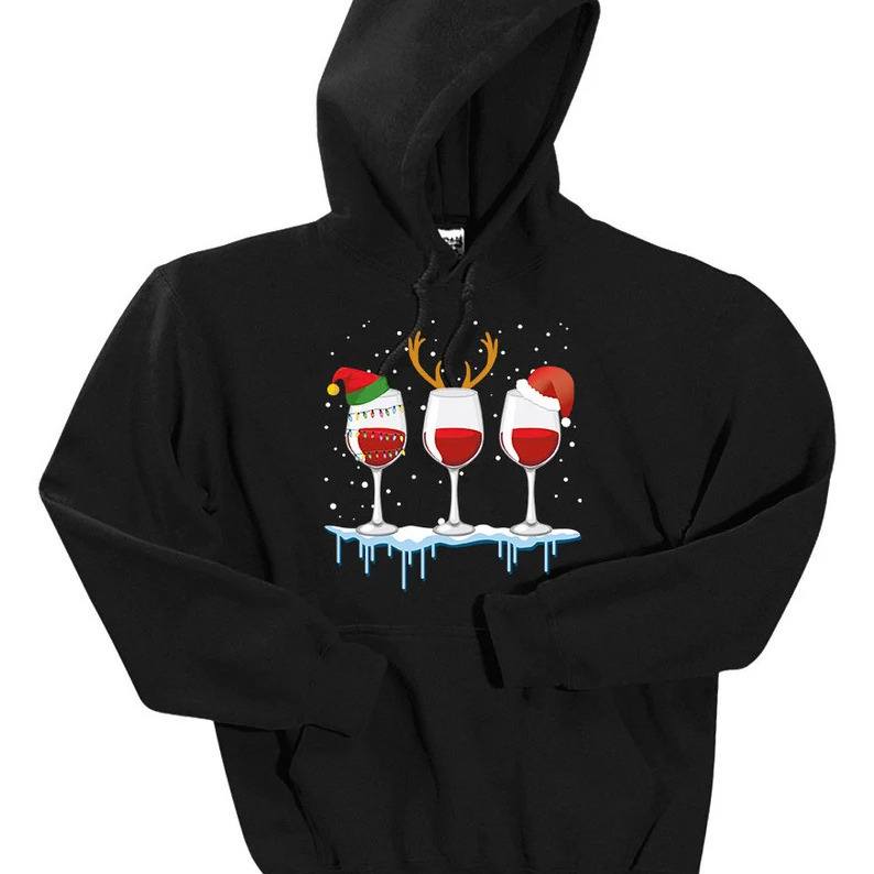 Wine Christmas Hoodie Wine Christmas Hoodie