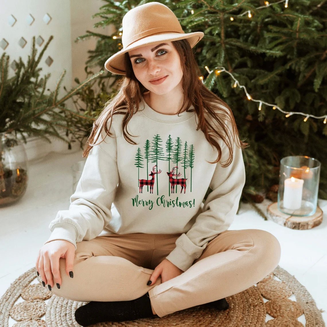 Buffalo Plaid Deer Christmas Sweatshirt Buffalo Plaid Deer Christmas Sweatshirt