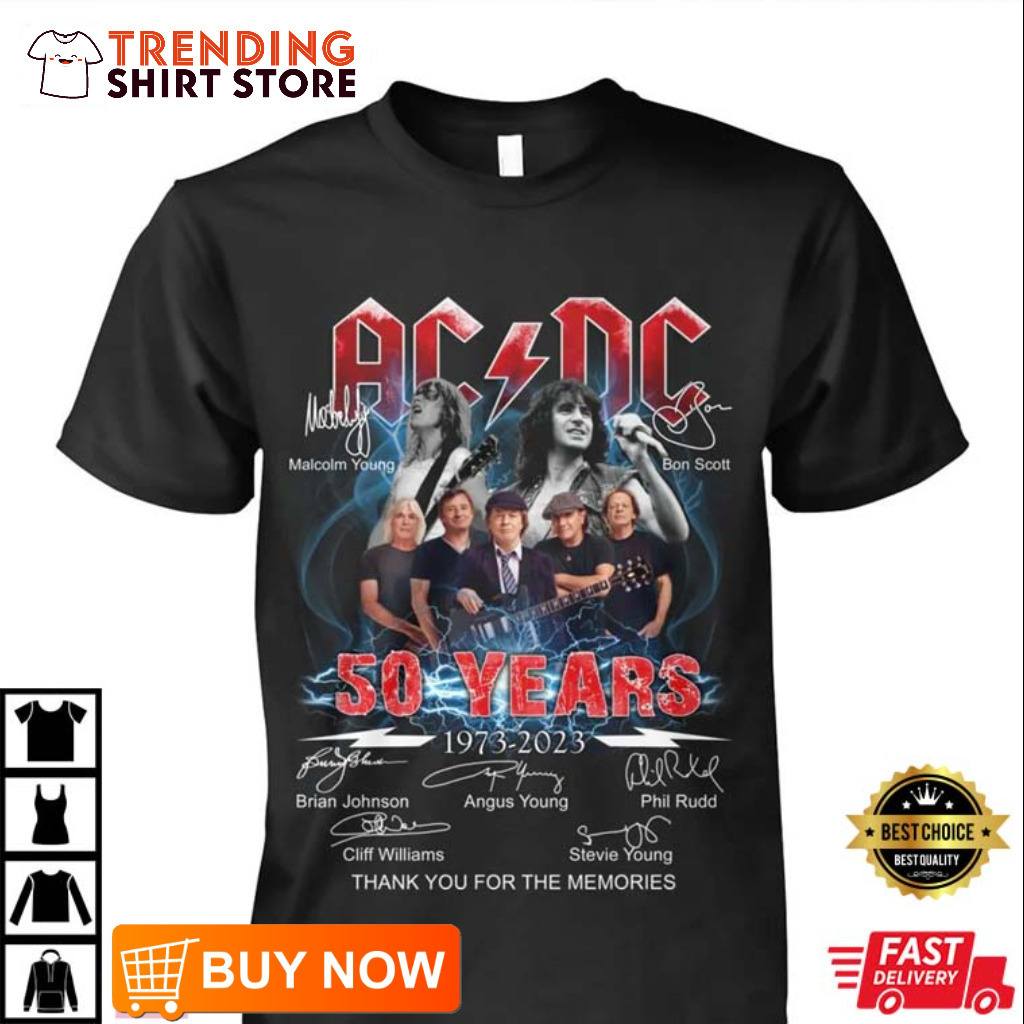 ACDC 50 Years Anniversary 1973 2023 Thank You For The Memories T-Shirt ACDC 50 Years Anniversary 1973 2023 Thank You For The Memories T-Shirt