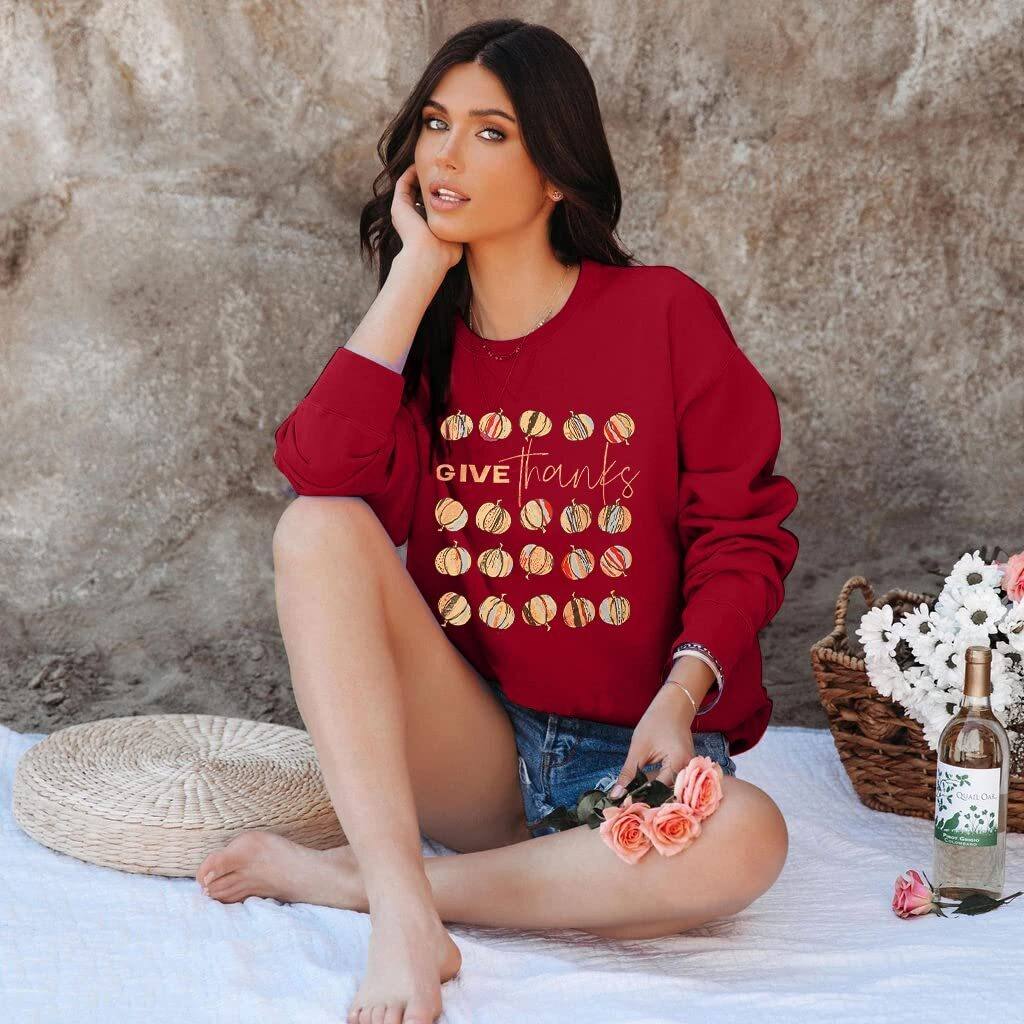 Give Thanks Pumpkin Thanksgiving Sweatshirt Give Thanks Pumpkin Thanksgiving Sweatshirt