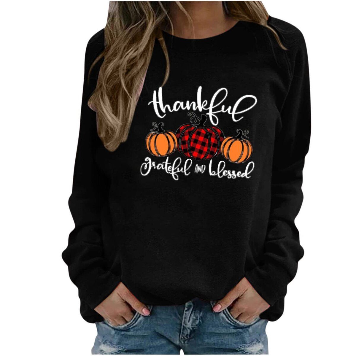 Thanksgiving Thankful Gratefull Blessed Pumpkin Sweatshirt Thanksgiving Thankful Gratefull Blessed Pumpkin Sweatshirt