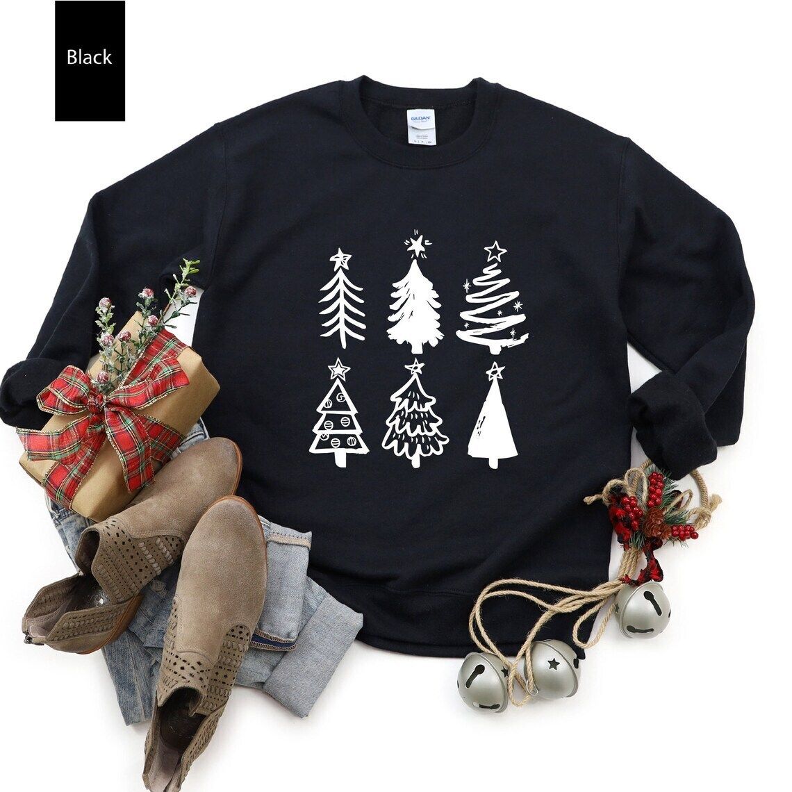 Vintage Christmas Trees Sweatshirt Vintage Christmas Trees Sweatshirt