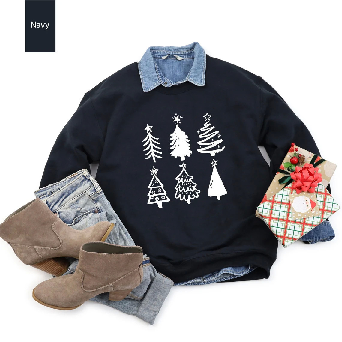 Vintage Christmas Trees Sweatshirt Vintage Christmas Trees Sweatshirt