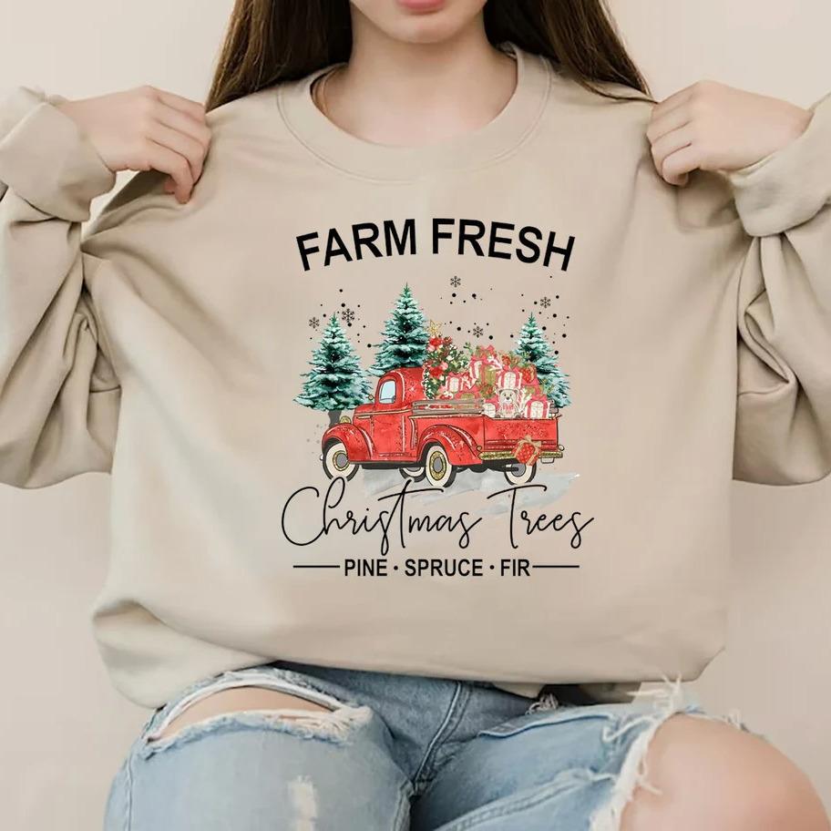 Vintage Christmas Tree Farm Sweatshirt Vintage Christmas Tree Farm Sweatshirt