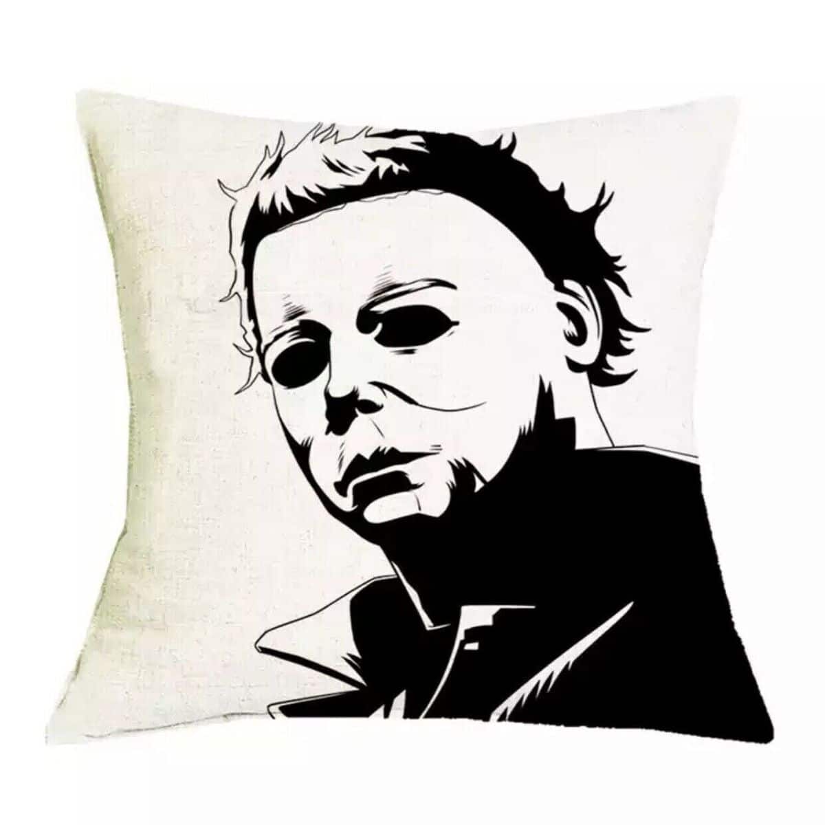 Halloween Michael Myers In Black White Pillow Halloween Michael Myers In Black White Pillow