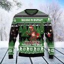 Bigfoot Through Snow Ugly Christmas Sweater Bigfoot Through Snow Ugly Christmas Sweater