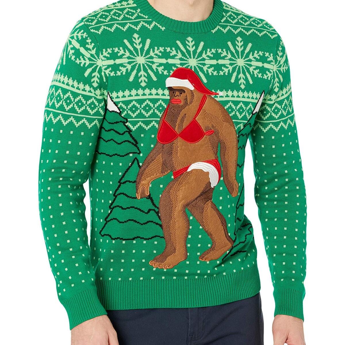Bigfoot Bikini Sasquatch Ugly Christmas Sweater Bigfoot Bikini Sasquatch Ugly Christmas Sweater