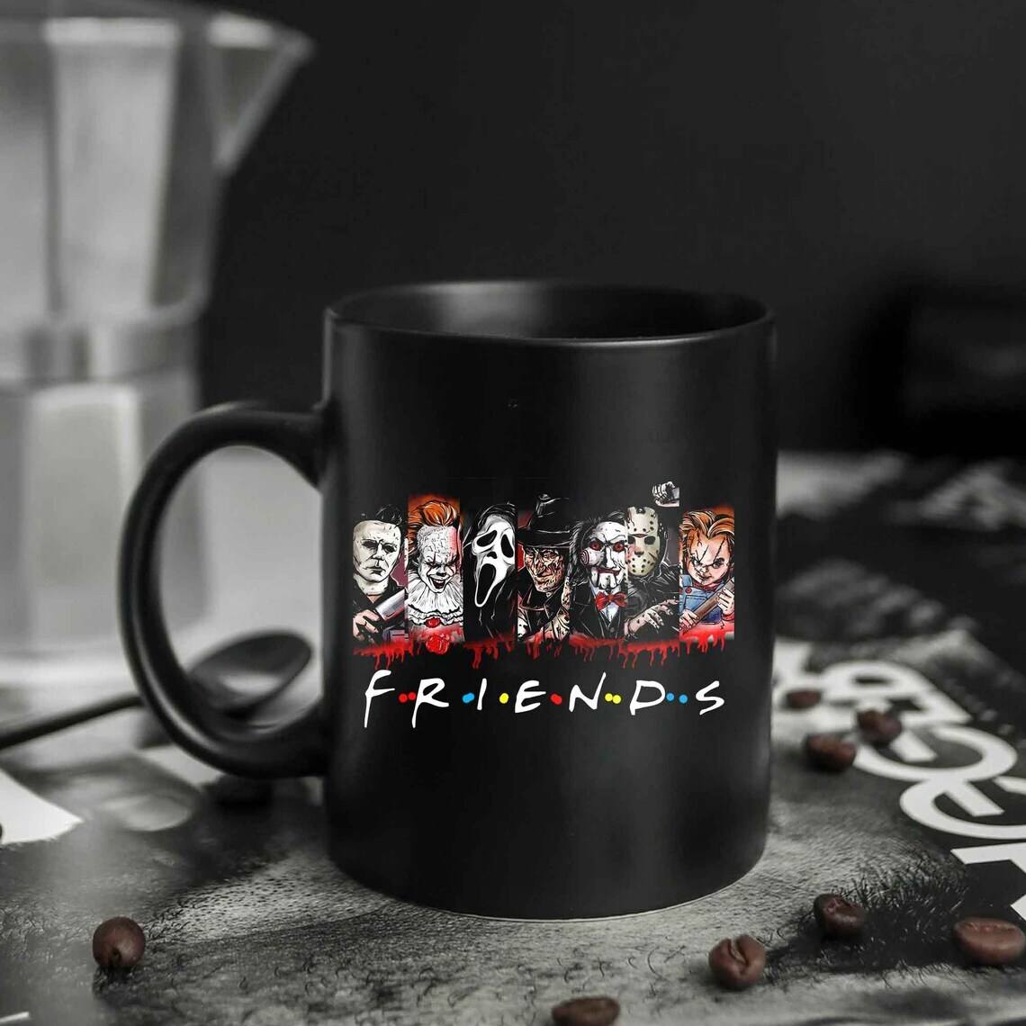 Friends Halloween Horror Movie Killers Mug Friends Halloween Horror Movie Killers Mug