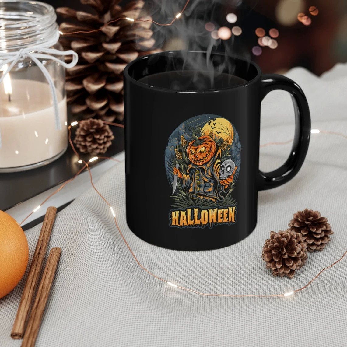 Scary Pumpkin Halloween Mug