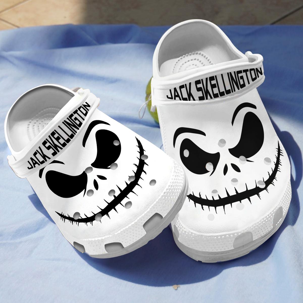 Jack Skellington Crocs Clogs Smiling Face